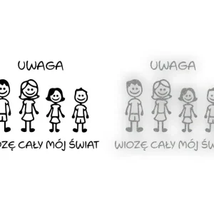 UWAGA WIOZĘ CAŁY MÓJ ŚWIAT - Naklejka na samochód na auto ODBLASKOWA Zwrot pieniędzy