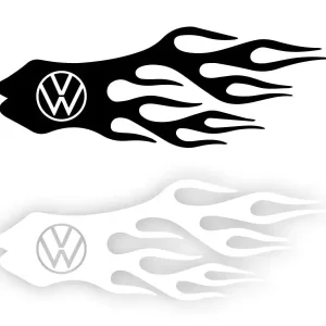 Ostatnia szansa Płomień VW - Naklejka na samochód na auto KOLOR