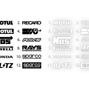 Zestaw naklejek LOGA TUNINGOWE - na samochód na auto KOLOR Oferta