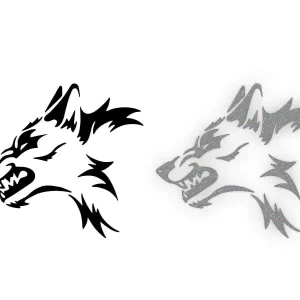 Wysoka jakość DZIKI WILK - Naklejka na samochód na auto ODBLASKOWA