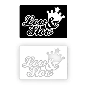 Bezpieczna płatność Low & Slow W02 - Naklejka na samochód na auto KOLOR