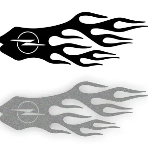 Płomień OPEL - Naklejka na samochód na auto ODBLASKOWA Autentyczny