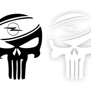 Zamów teraz OPEL PUNISHER CZASZKA - Naklejka na samochód na auto KOLOR