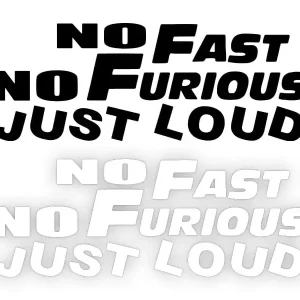 Najlepsza cena NO FAST NO FURIOUS JUST LOUD - Naklejka na samochód na auto KOLOR