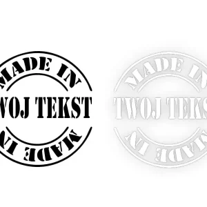 Darmowa dostawa MADE IN... + Twój Tekst - Naklejka na samochód na auto KOLOR