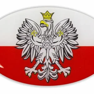 Naklejka Nalepka Emblemat Pl Polska 3D Wypukła No3 Tani