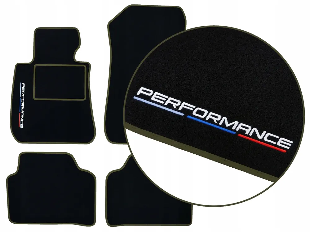 Darmowa dostawa DYWANIKI WELUROWE BMW iX2 U10 (2023-...) - OLIWKOWE + 2x HAFT