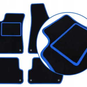 CZARNE DYWANIKI AUDI e-Tron GT SEDAN (2020-...) NIEBIESKA PRZĘDZA | ST Wyprzedaż