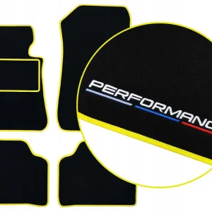 Zamów teraz DYWANIKI WELUROWE BMW 5 F10 (2013-2017) - ŻÓŁTE + 2x HAFT