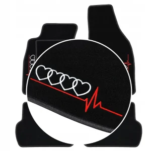 Tani DYWANIKI DO AUDI 90 B3 (1986-1991) GRAFITOWA PRZĘDZA, 2x HAFT