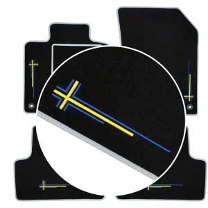 DYWANIKI SAMOCHODOWE VOLVO C70 II (2005-2013) JASNOSZARE + 4 HAFTY Premium