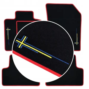 DYWANIKI SAMOCHODOWE VOLVO S60 I (2000-2010) CZERWONE + 2 HAFTY Nowość