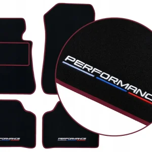 Wysoka jakość DYWANIKI WELUROWE BMW 5 E60 (2003-2010) - BORDOWE + 4x HAFT
