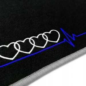 Popularny DYWANIKI DO AUDI A6 C8 (2018-...) SZARA PRZĘDZA + NIEBIESKIE EKG