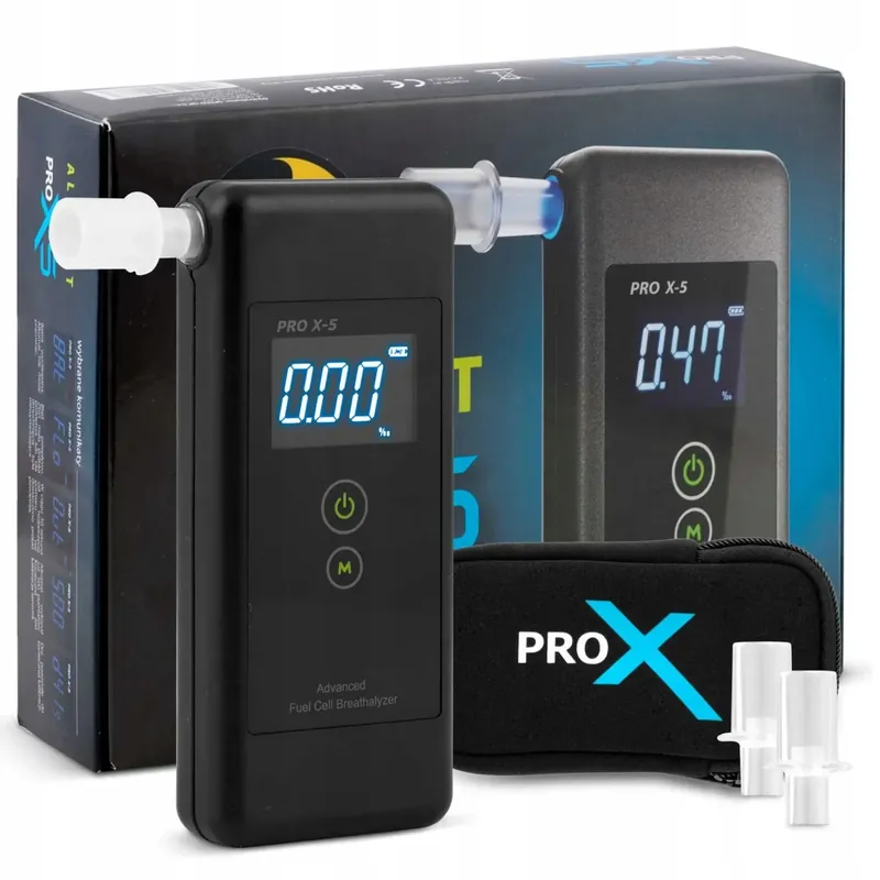Alkomat PROMILER PRO X-5 Elektrochemiczny Alkotest Precyzyjny z Kalibracją Oferta limitowana