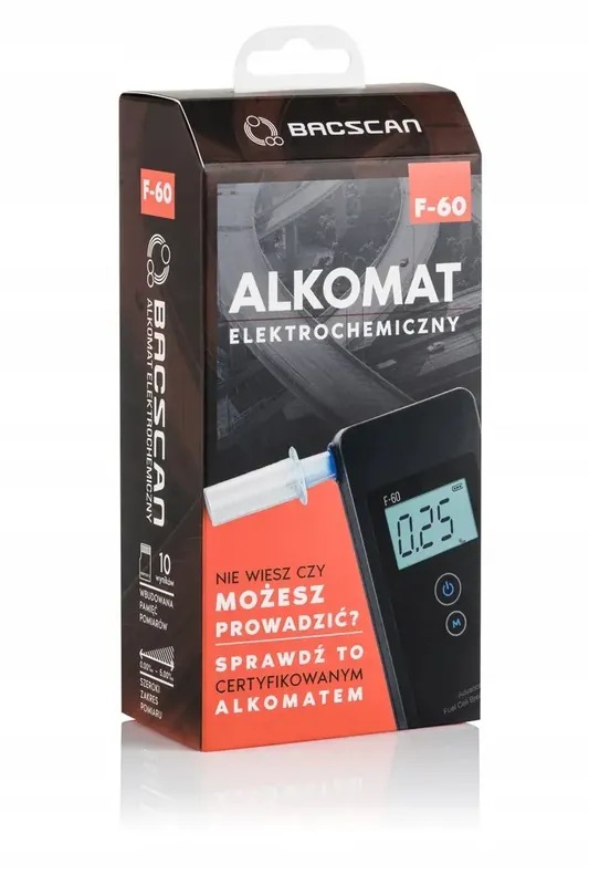 2 x ALKOMAT BACscan F-60 + USTNIKI + POKROWIEC 2xAAA Tylko dziś