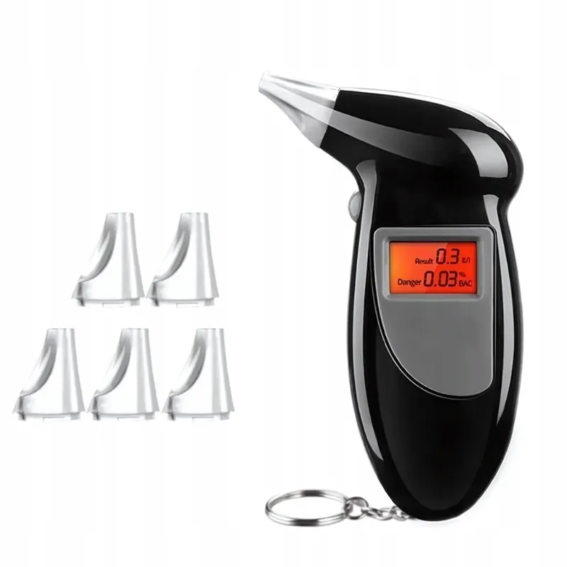 Nowość Alkomat Elektroniczny LCD TSG-308 Cyfrowy Elektrochemiczny Ustniki Brelok