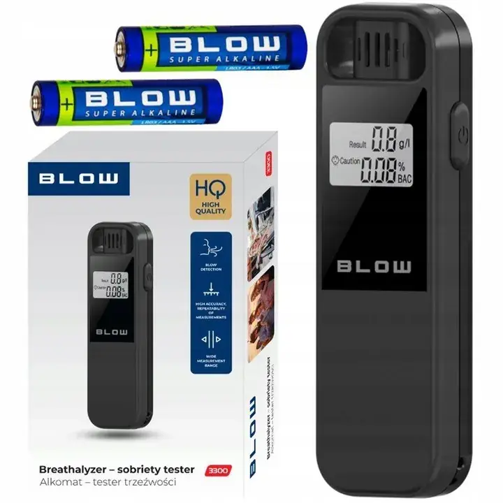 ALKOMAT BEZUSTNIKOWY Blow 3300 CZARNY PROFESJONALNY PRECYCYJNY POLICYJNY Tani