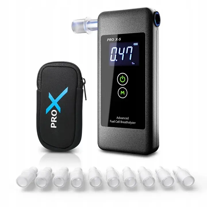 Popularny Alkomat PRO X-5 ORYGINALNY + 50 USTNIKÓW + 12 miesięcy KALIBRACJI
