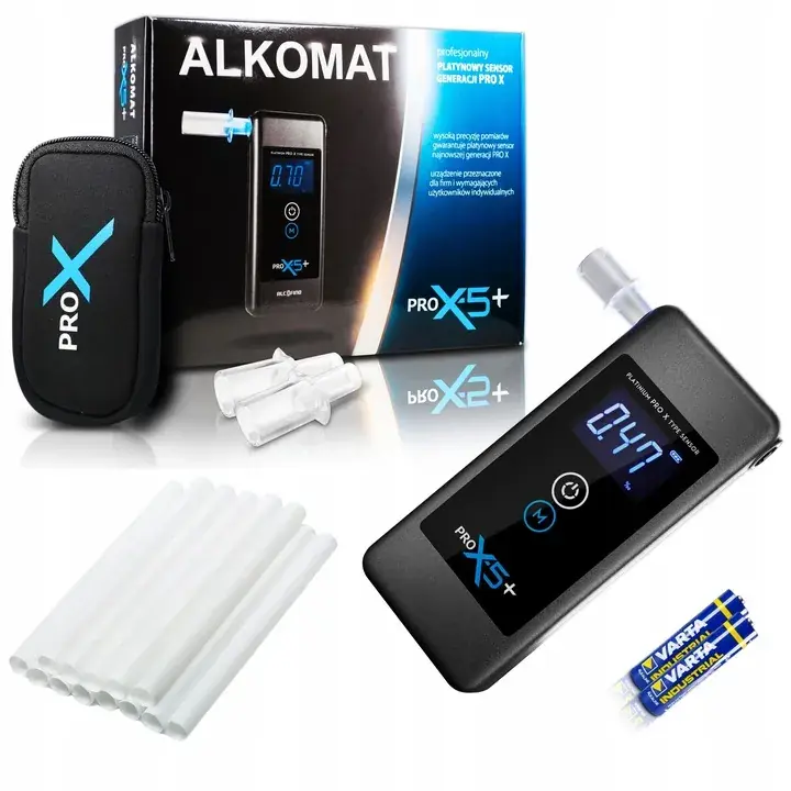 Kup teraz Alkomat PRO X5 PLUS AlcoFind PRECYZYJNY + 100 Ustników Kalibracja GRATIS