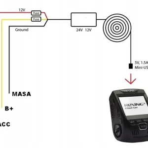 ADAPTER STAŁEGO ZASILANIA 12/24V USB-C DO KAMEREK NAWIGACJI YANOSIKA Niska cena
