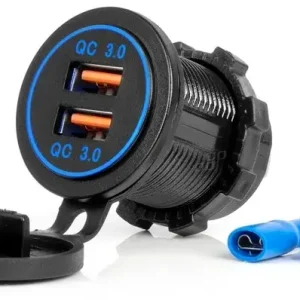 Ładowarka wodoodporna samochodowa z gniazdami USB 2xUSB QC3.0 12V 24V Promocja