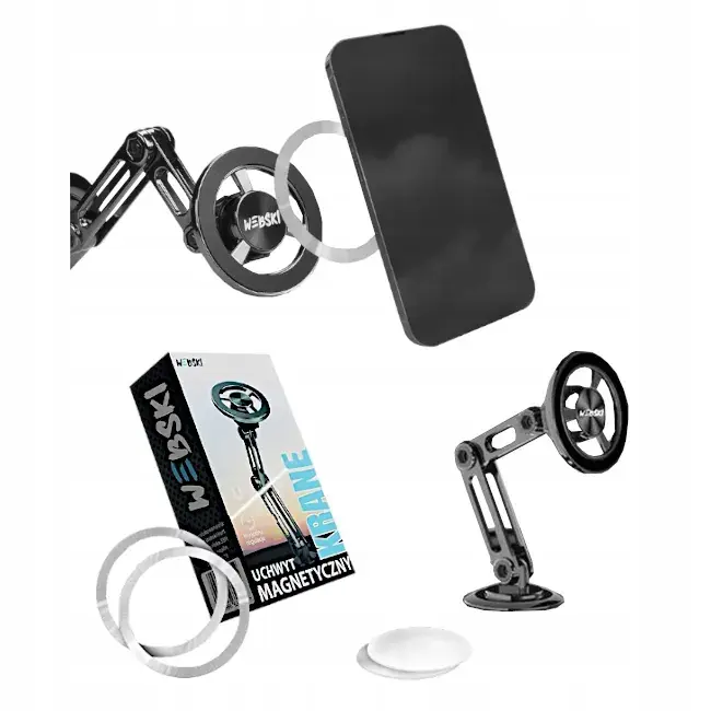 UCHWYT do SAMOCHODU na GPS z BLASZKAMI MAGNETYCZNYMI + Powłoki Przylepne Ekspresowa dostawa