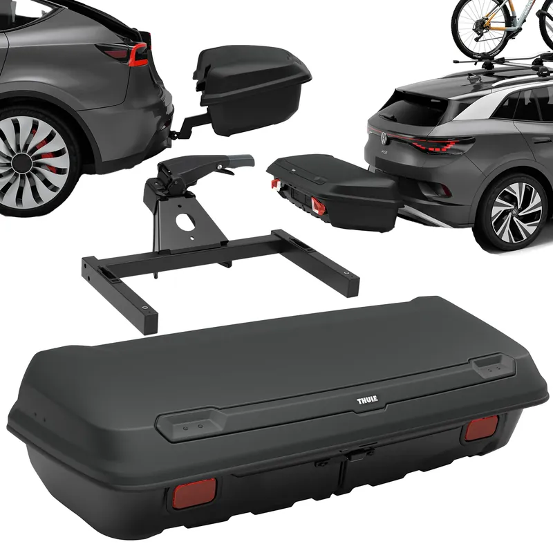 Oferta limitowana Box na hak holowniczy Thule Arcos Box 400 l + Baza na hak Arcos Platform