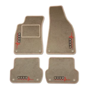 Popularny DYWANIKI WELUROWE AUDI A6 C6 (2006-2011) BEŻOWE + 4x CZARNY HAFT