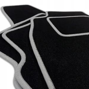 Autentyczny DYWANIKI WYCIERACZKI CZARNE PEUGEOT 1007 (2004-2009) SZARA OBWÓDKA