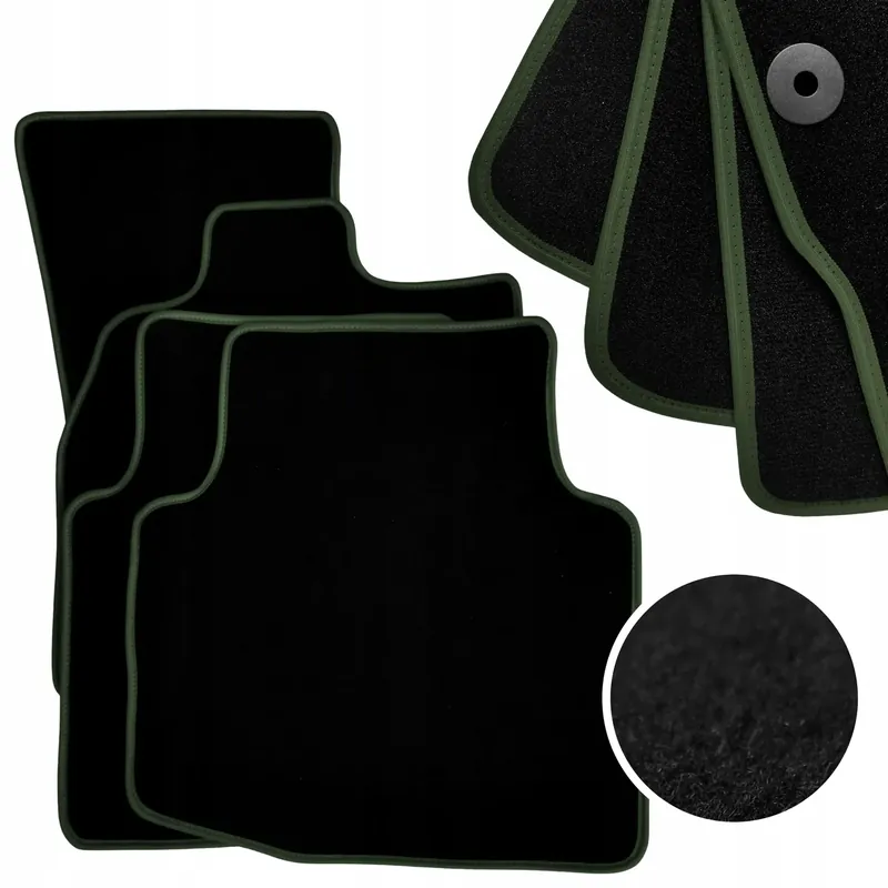 Dywaniki Welurowe OPEL Wycieraczki Samochodowe KOMPLET Do Auta Zielone Promocja
