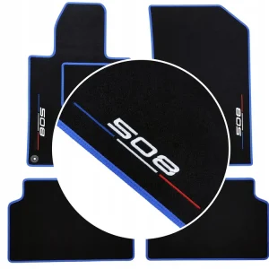 Wysoka jakość KOMPLET DYWANIKÓW DO PEUGEOT 508 II (2018-...) + DWA HAFTY „508”