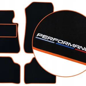 Tylko dziś DYWANIKI WELUROWE BMW X1 U11 (2022-...) - POMARAŃCZOWE + 2x HAFT