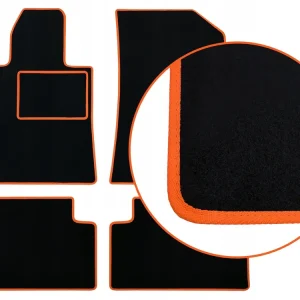 Tylko dziś CZARNE DYWANIKI PEUGEOT 807-5m.-(2002-2014) POMARAŃCZOWA LAMÓWKA