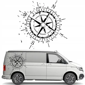 NAKLEJKA NA SAMOCHÓD KOMPAS RÓŻA WIATRU 90 x 90cm Nowość
