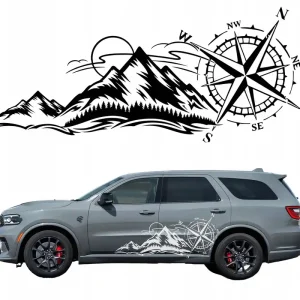 NAKLEJKA NA SAMOCHÓD RÓŻA WIATRÓW OFFROAD 18x44 Autentyczny