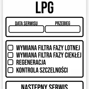 Nowość 50x Naklejki serwisowe SERWIS LPG gazu białe 9x6cm