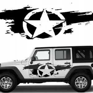 2x NAKLEJKA Grafika na samochód GWIAZDA SZARPANA US ARMY STAR 112x35 Darmowa dostawa
