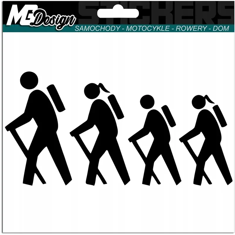 NAKLEJKA na samochód NORDIC WALKING TURYŚCI 8x15 Autentyczny