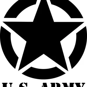 Zwrot pieniędzy NAKLEJKA samochód GWIAZDA U.S. ARMY JEEP 20x17cm