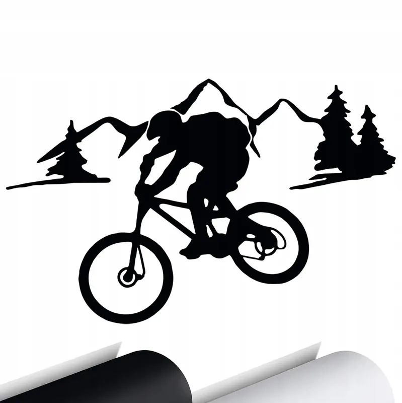 NAKLEJKA na auto ROWERZYSTA GÓRY MOUNTAINS 10x15 Tani