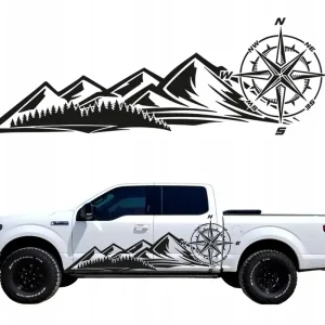 NAKLEJKA NA SAMOCHÓD RÓŻA WIATRÓW OFFROAD 44X135cm Wysoka jakość