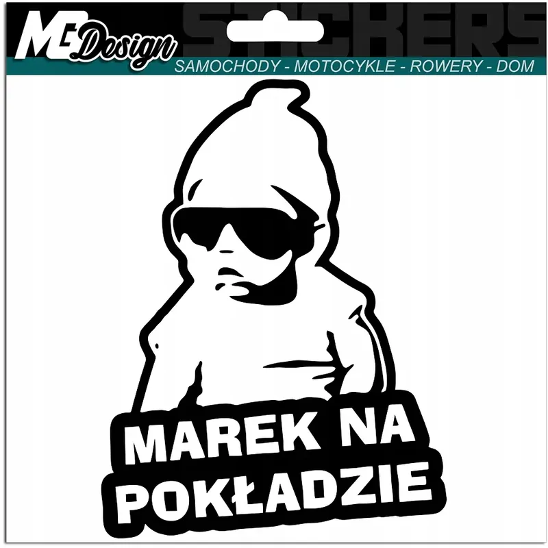 Tylko dziś MAREK W SAMOCHODZIE naklejka w aucie 18x13 kolor