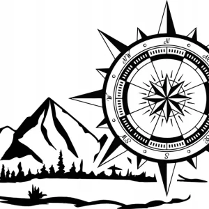 NAKLEJKA NA SAMOCHÓD RÓŻA WIATRÓW OFFROAD 60x94 Niska cena