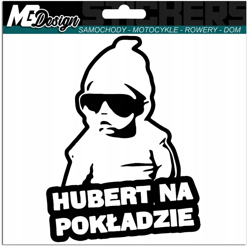 Najlepsza cena HUBERT W SAMOCHODZIE naklejka w aucie 18x13 kolor