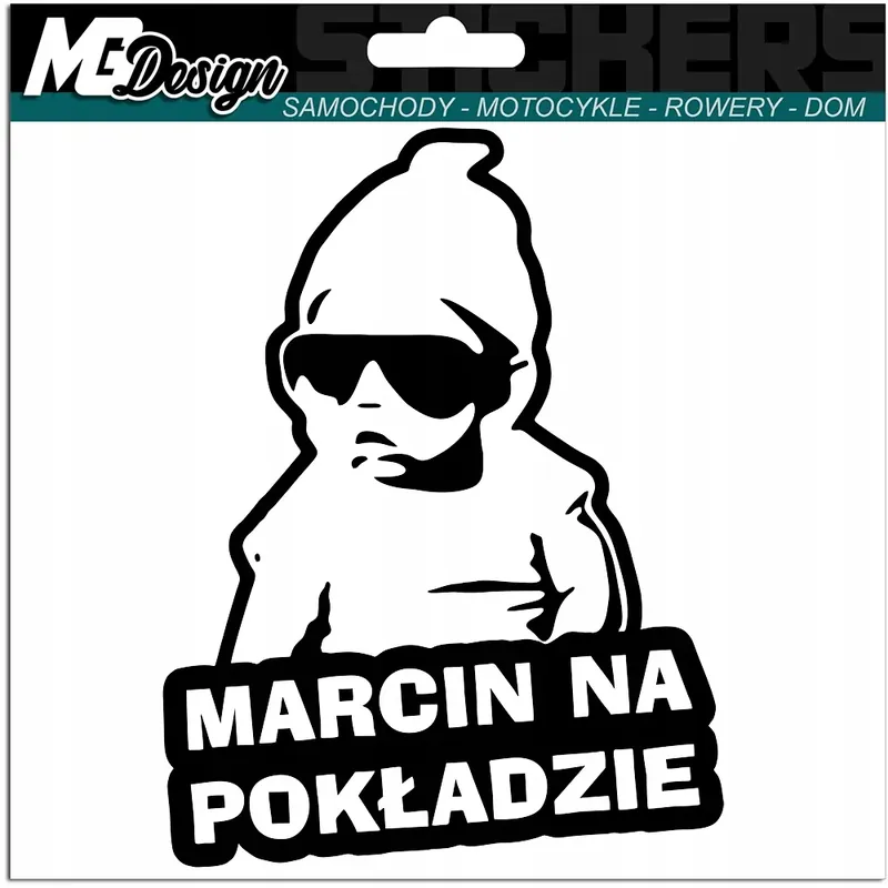 Szybka dostawa MARCIN W SAMOCHODZIE naklejka w aucie 18x13 kolor