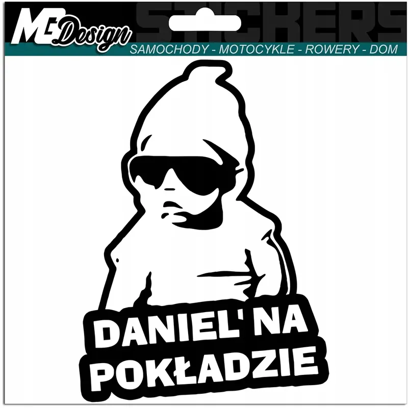 Zamów teraz DANIEL W SAMOCHODZIE naklejka w aucie 18x13 kolor