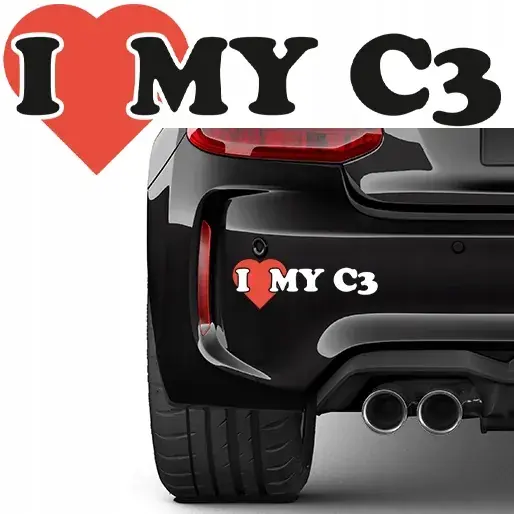 Zamów teraz NAKLEJKA na samochód I LOVE MY C3 6x17,5