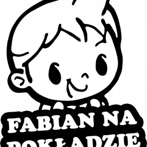 Wysoka jakość FABIAN W SAMOCHODZIE naklejka w aucie 18x15 kolory