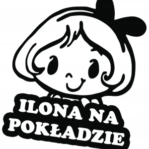 ILONA W SAMOCHODZIE naklejka w aucie 18x15 kolory Oryginalny